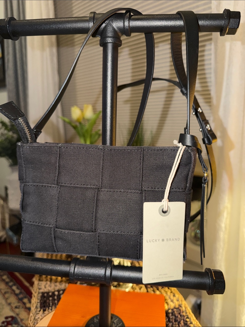 Lucky Brand Black Quilted Canvas Crossbody